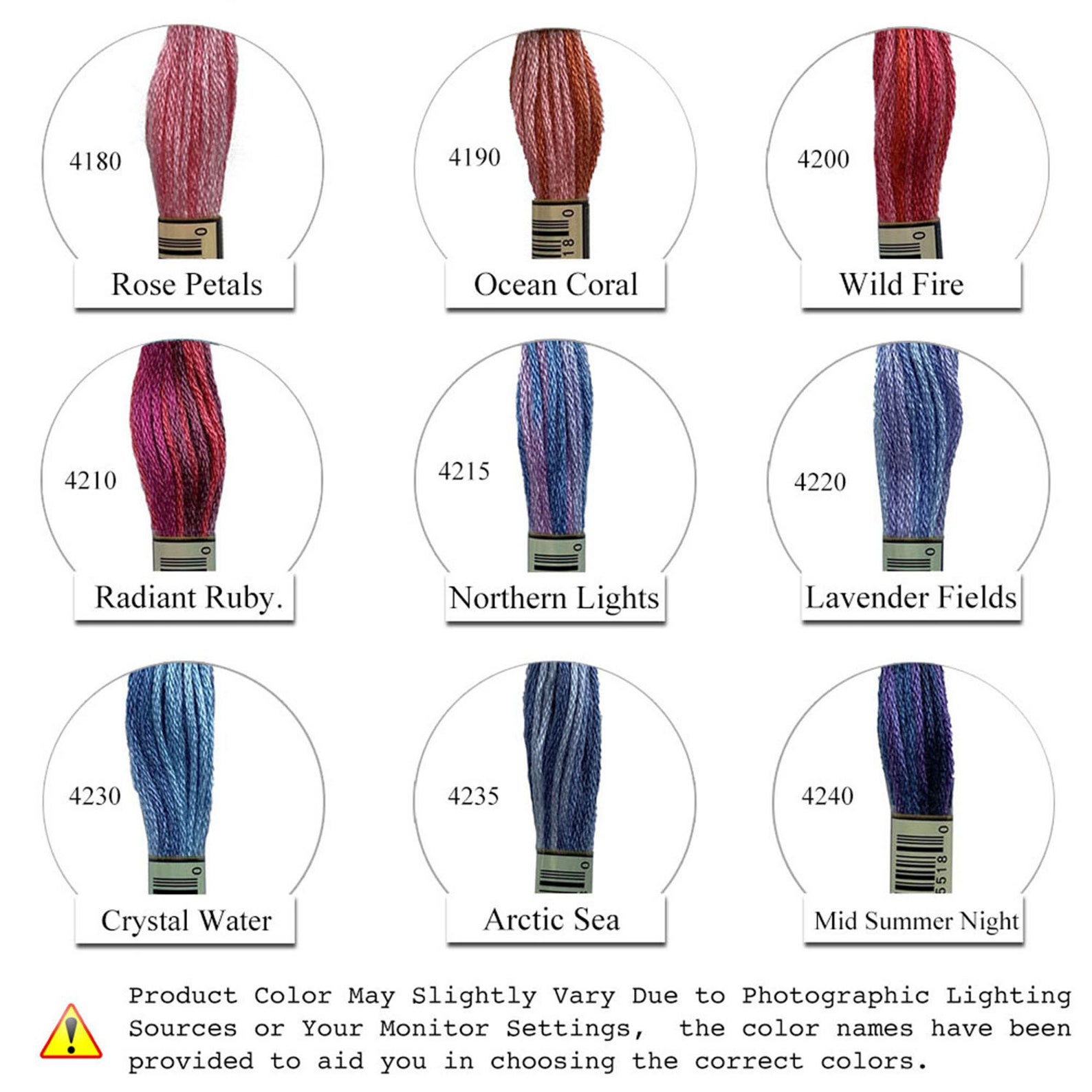 Color Variations Embroidery Floss Pack Variegated Cross Stitch Etsy