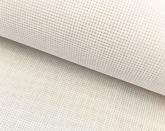 12CT Dubbeltrådig Matta Canvas Matta Nålspetsad Mesh Tyg, Vit