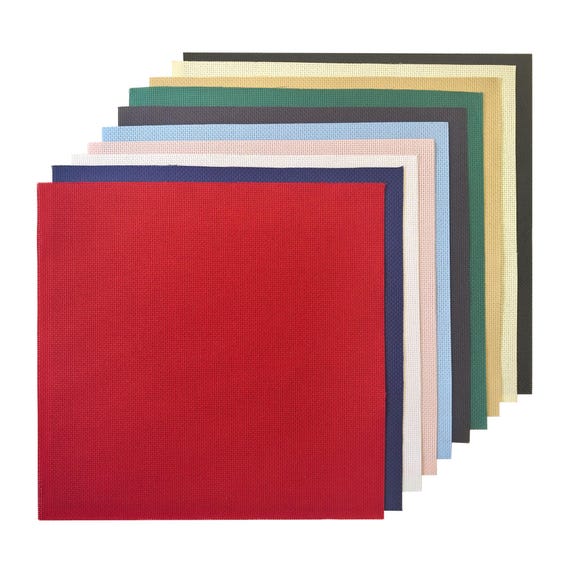 Aida Cloth クロスステッチ生地 14枚 12×18インチ 5枚 (ネイビー) 14 枚入りアイーダ生地サンプルパック - クロスステッチと刺繍用の 11.8 x 11.8 インチのカット済みピース - Etsy 日本