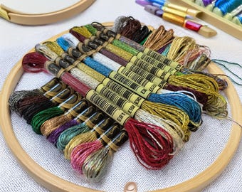 Ljuseffekt metallisk tandtråd korsstygnstråd, 12-trådig, 8,7 yards