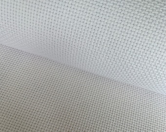 18 Count Cross Stitch Fabric Needlepoint Embroidery Aida Cloth, White