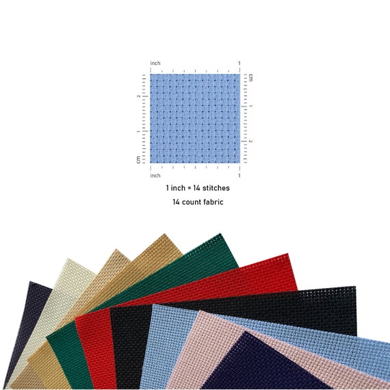 Precut 14 Count Aida Cloth Count Cross Stitch Fabric, Pack of 5 