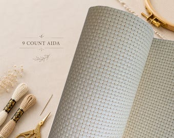 Natural Beige 9 Count Aida Cloth Cross Stitch Fabric