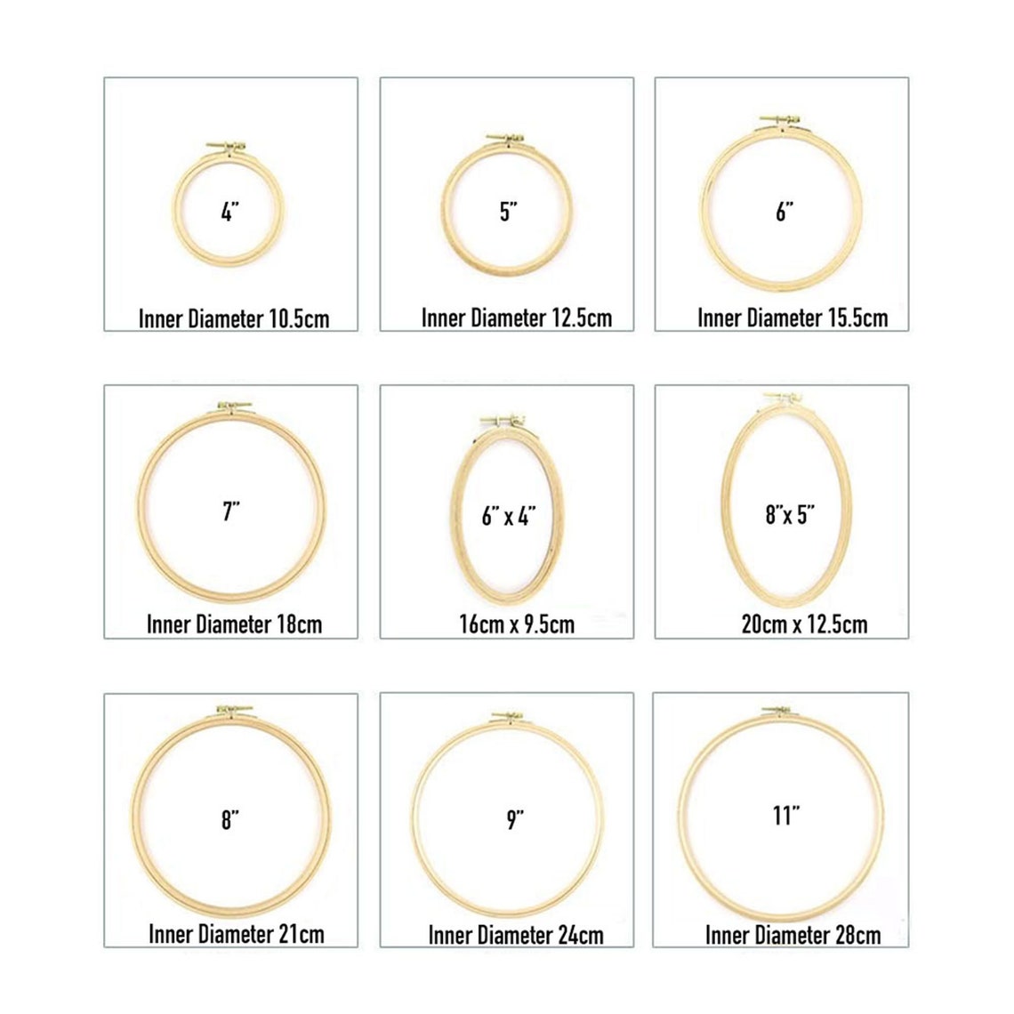 Ovale Stickrahmen aus Holz rund Kreuzstich Hoops 9 Größen zur | Etsy