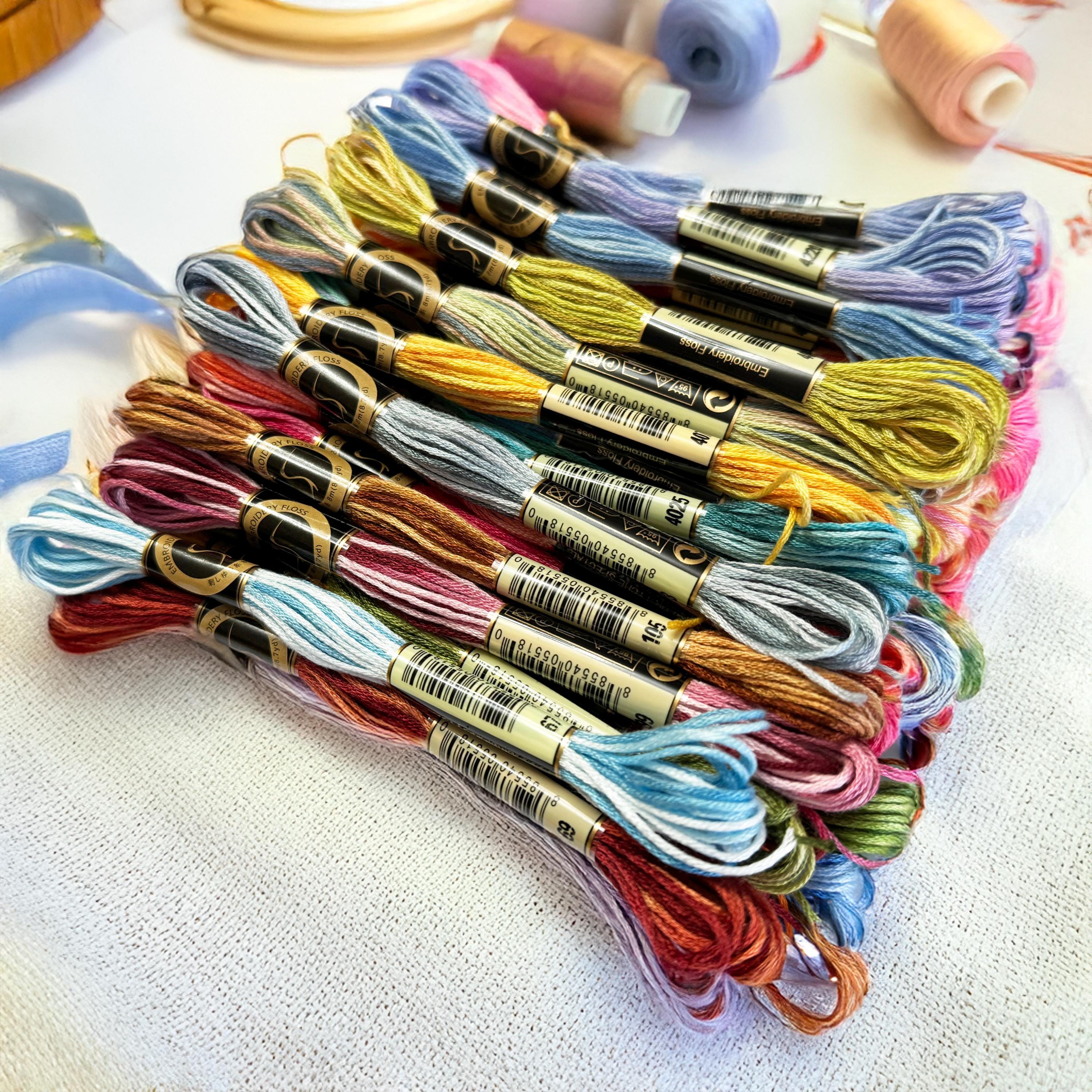 Variegated Cross Stitch Threads Color Variations Embroidery Floss Pack ...