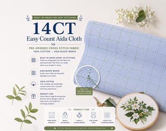 14ct Easy Count Aida Tuch | Vorgegitterter Kreuzstichstoff