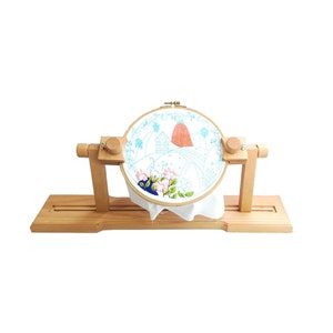 Needlepoint Embroidery Tapestry Frame Stand Adjustable Desktop-Standing Wooden Cross Stitch Hoops Holder