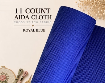 11 Count Aida Cloth Cross Stitch Embroidery Fabric, Royal Blue