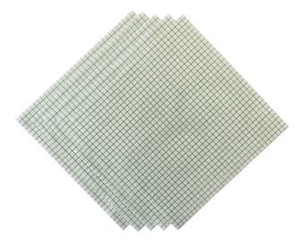 Pre-Cut 28CT Easy Count Fabric with Green Water-Soluble Grid, Set of 5