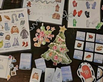 Winter-Themed Morning Basket Printable Bundle for Ages 2-5 | Instant Download | Theme-Based Learning Resources | Teacher Designed