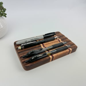 Beechwood Pen Tray, Wood Pencil Holder for Desk, Key Tray, Wooden Desk  Organizer, Office Desktop Accessories, Work From Home, New Job Gift 