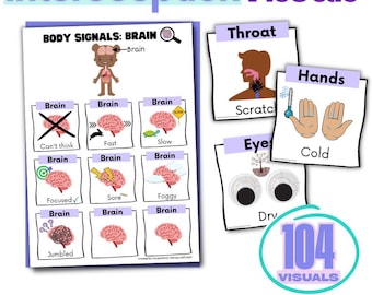Interoception Visuals - Identifying body sensations - 104 Body Signals Cards for SEL & Occupational Therapy
