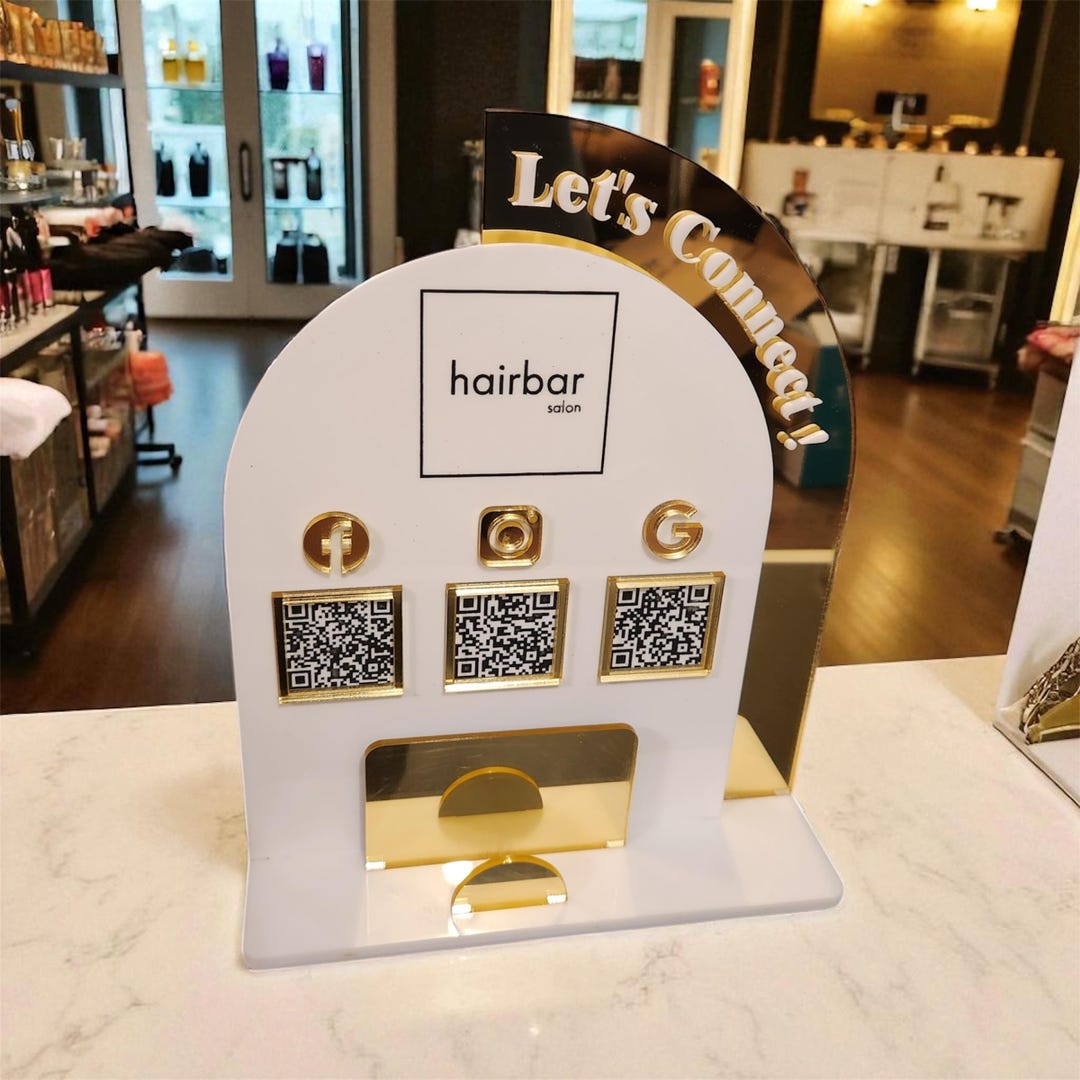 Multi QR Code Business Social Media Sign | Payment Sign | Custom Logo ...