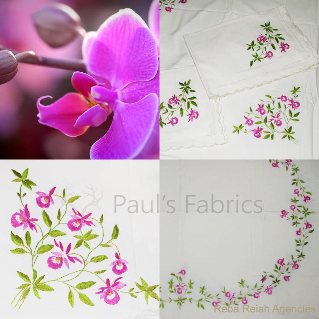 Hand Embroidered, Hand Loomed 100 Cotton Double Bed Spread With Two