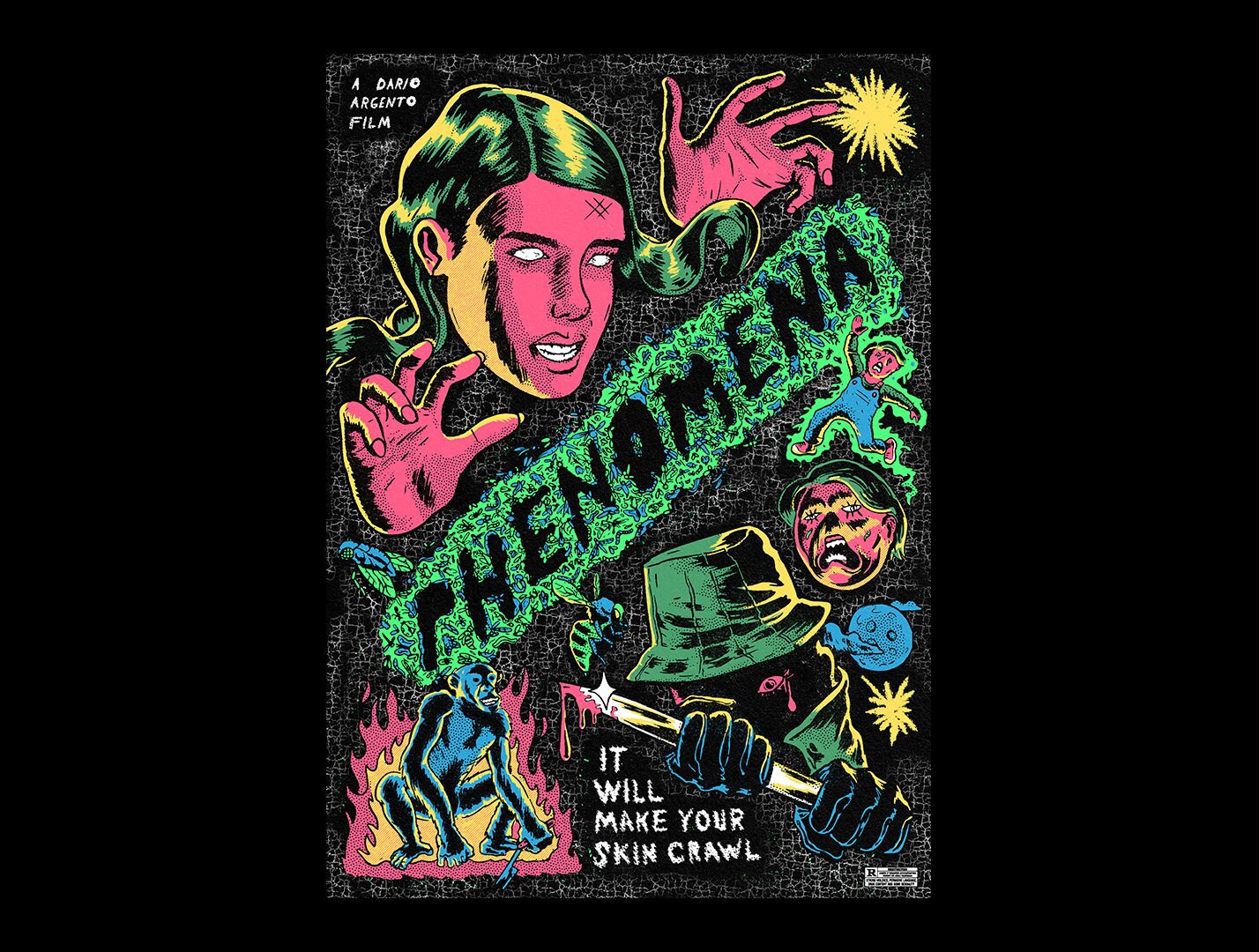 Phänomene Poster Print Dario Argento Giallo Italienischer Horror Creepers Insekten Slasher Serie