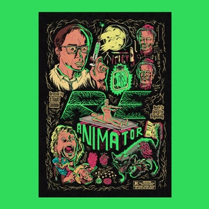 Re-Animator - Poster Print - Herbert West Reanimator Lovecraft 80shorror 80s horror slasher Gore Zombie undead necronomicon