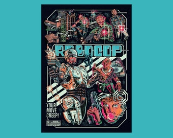 Plakat filmowy Robocop: 1987, wydruk artystyczny science fiction Paul Verhoeven, Żołnierze kosmosu, Pamięć absolutna