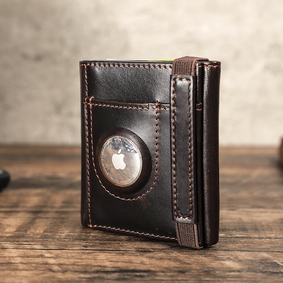 Leather AirTag Wallet with Money Clip for Cash en 2023