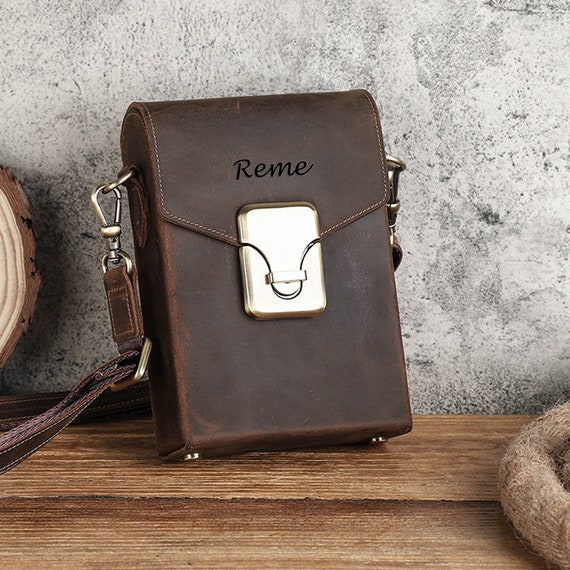 Buy Personalized Leather Crossbody Phone Bag Unisex Small Online in India -  Etsy in 2023 | Leather, Leather crossbody, Personalized leather