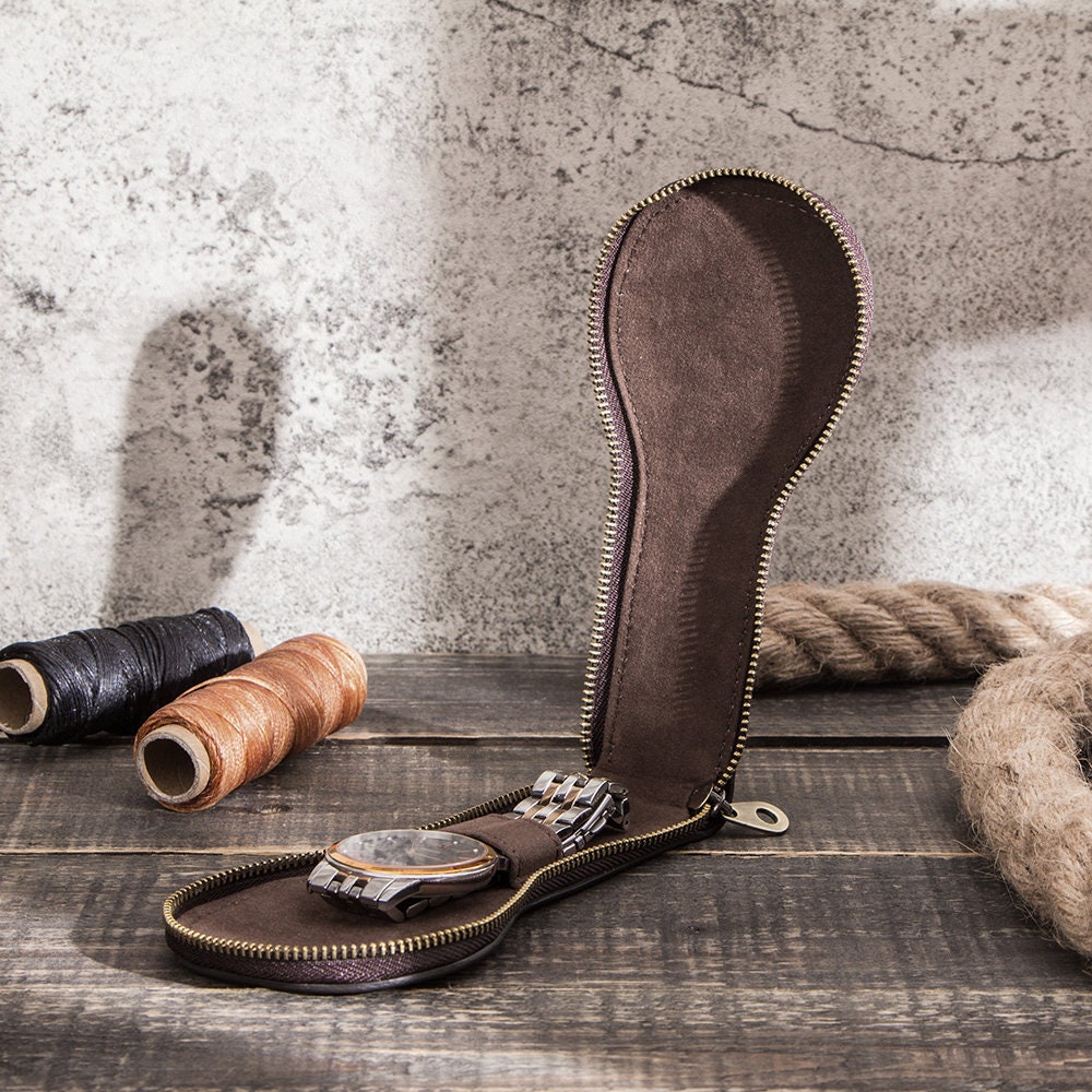 Einzeluhrenbox Personalisierte Uhrentasche aus Leder | Etsy