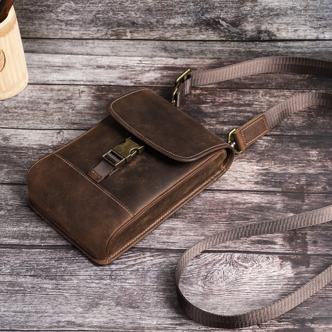 Herren Leder Umhängetasche Crossbody kleine Vintage Tasche Etsy