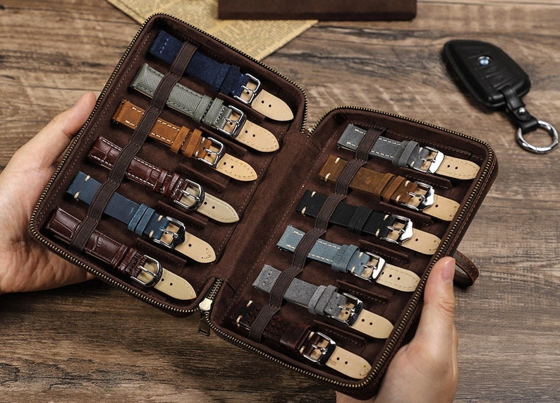 Apple Watch Band Leather Case Watch Strap Travel Case Custom Etsy