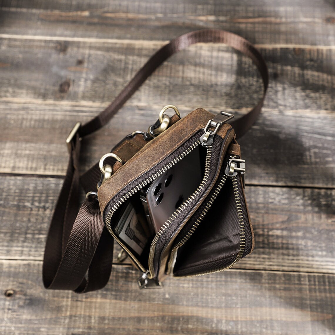 Travel Crossbody Phone Bag Men Leather Belt Bag Small - Etsy