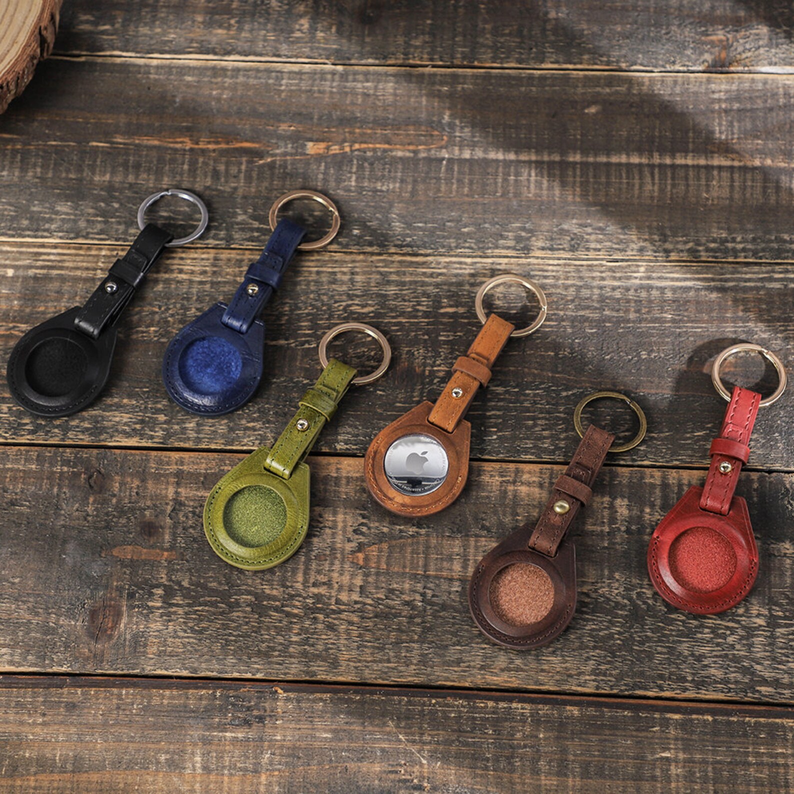 Apple Airtag Keychain Leather Apple Tracker Holder Etsy