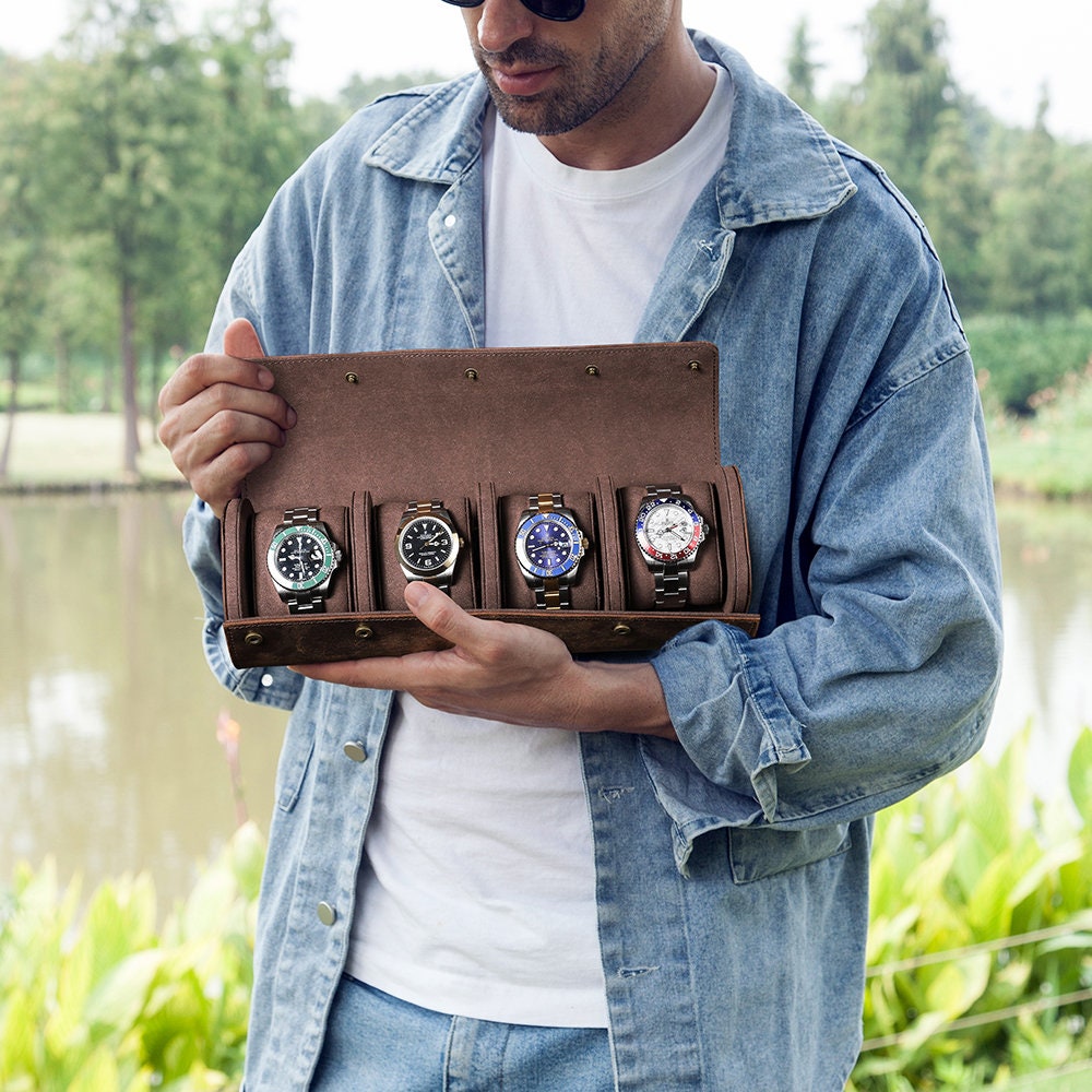 Watch Roll for 6 Watches Storage Genuine Leather High Quality Six  Wristwatch Bag Case Holder Travel Organizer Man Watch Boxes - AliExpress