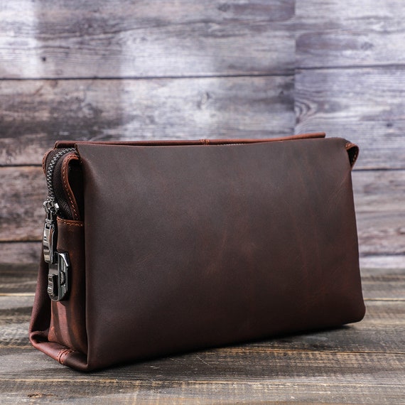 New Luxury Brand Design Clutch Bag for Men Fashion Business iPad Envelope  Bag Letter Print Leather Male Day Clutches Big Purse