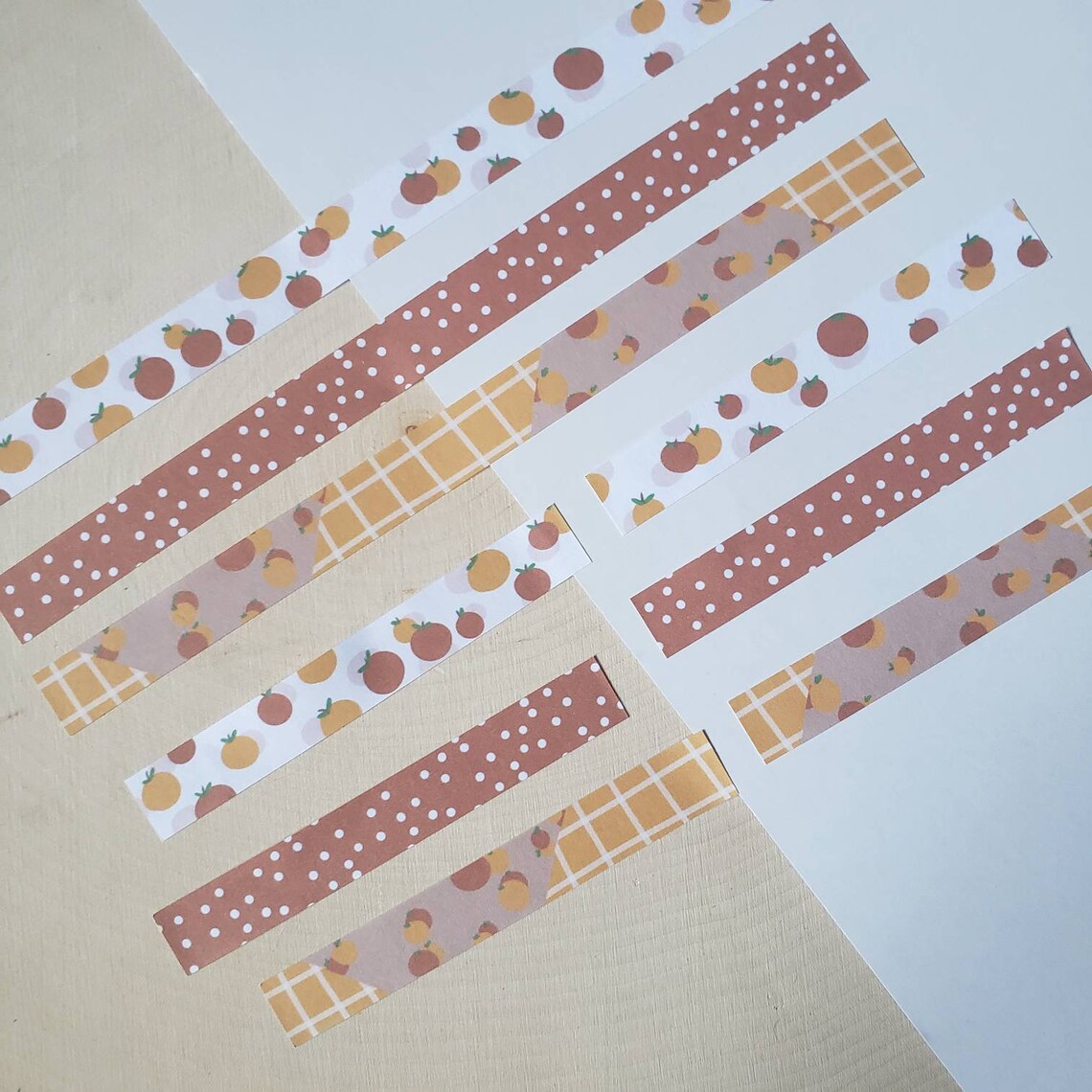 Orange Washi Tape Sheet Washi Tape Removable Sticker Sheet