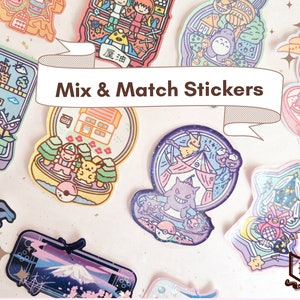 Mix n Match Aufkleber - Aufkleber-Bundle-Set, Kawaii-Aufkleber-Set, Sailor Moon, Saiki K, Anime, Pallet Town, wasserdichter Laptop-Wasserflaschen-Aufkleber