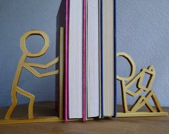 The Original Stick People Book Ends - Pair of Book Ends - Small Thoughtful - Funny -  Letter Box Gift - Birthday - Book - Reading - Illusion