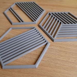 Geometric Coaster Set - regalo - Nuevo hogar - Hexagon Coaster - Artículos para el hogar - Decoración de la cocina - Regalo de la caja de cartas - Cualquier ocasión - Pequeño pensativo