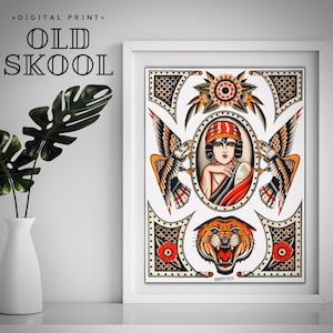 Digital ink / OLD SCHOOL tattoo design / DIGITAL download / digital print