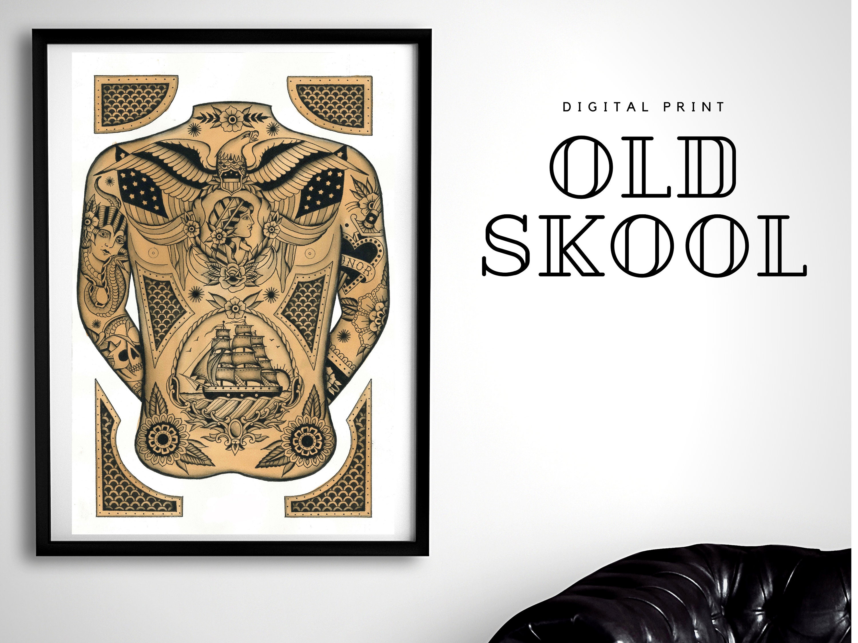 DOWNLOAD DIGITALE / Poster Tattoo Art / Wall Art / Tattoo Art Etsy