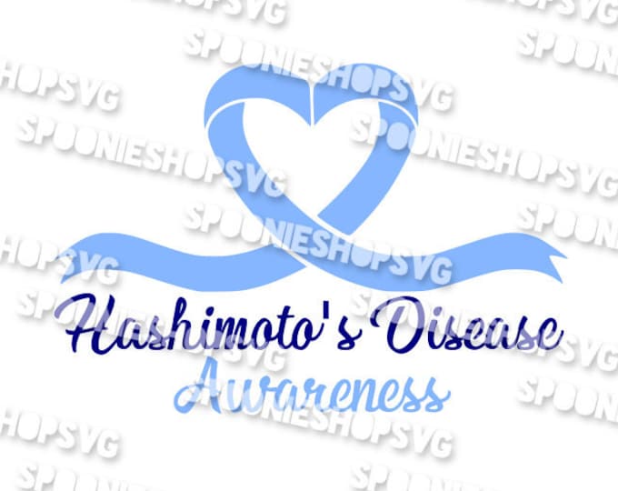 Hashimoto's Disease Awareness, SVG, PNG, Cricut, Heart Ribbon, SVG ...
