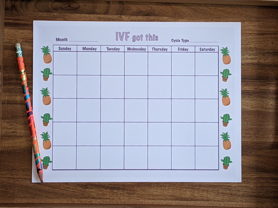 ivf-calendar-monthly-treatment-calendar-fet-etsy