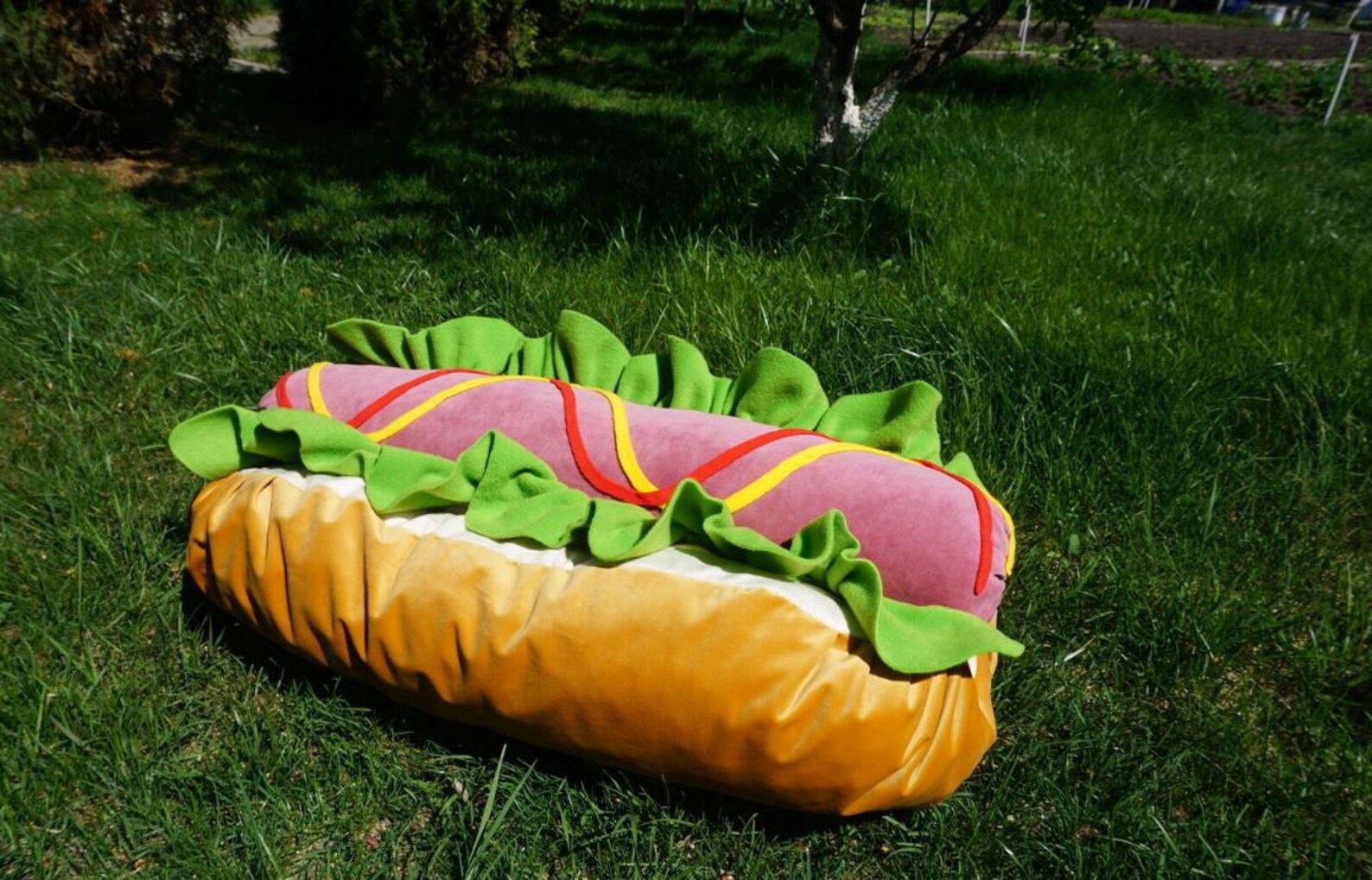 Hot dog pillow 35 inch Handmade fabric pillow Fast food gifts Etsy