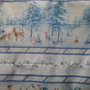 Patchwork quilt, hexagonal, table runner, "Winter Forest" collection, 117 x 41 cm, Wilmington Print Fabrics image 5