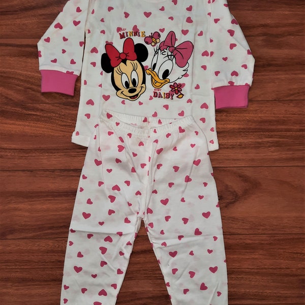 Baby Pajamas Baby Minnie, long sleeve, jersey, 0-2 years, set