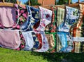 Clothes peg bags, peg sacks in various designs