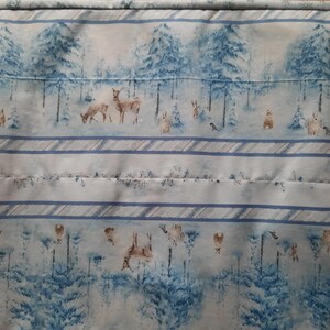 Patchwork quilt, hexagonal, table runner, "Winter Forest" collection, 117 x 41 cm, Wilmington Print Fabrics image 4