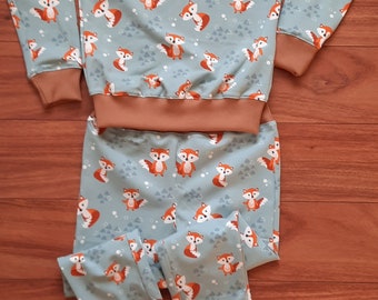 Niedlicher Kinderschlafanzug aus Baumwoll-Jersey mit Elasthan, mit Fuchs Motiven, Größen 116