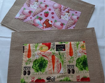 Jute doily, placemat, handmade, 37 x 27 cm, own production