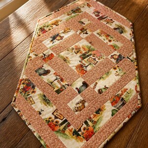 Chemin de table patchwork "Autumn Time", 97 x 50 cm, production propre,