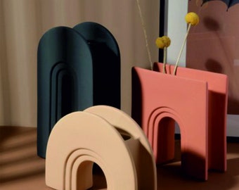 Modern Arch Vase Set of 3 3D STL Files, 3D Vase Print Files