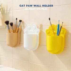 Cat Paw Wall Holder 3D STL File
