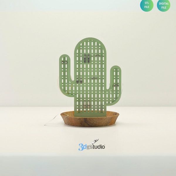 3D Print File, Cactus Jewelry Stand, Stl File 3d Printing, Jewelry Stand Stl Files