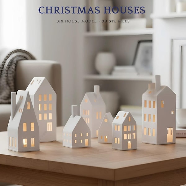 Kersthuizen Kandelaars Stl-bestanden, 3D-kerstdecor